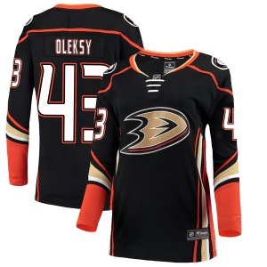 Women's Steven Oleksy Anaheim Ducks Breakaway Home Jersey - Black