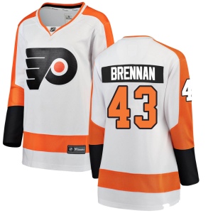 Women's T.J. Brennan Philadelphia Flyers Breakaway Away Jersey - White