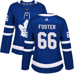 Women's T.J. Foster Toronto Maple Leafs Authentic Home Jersey - Blue