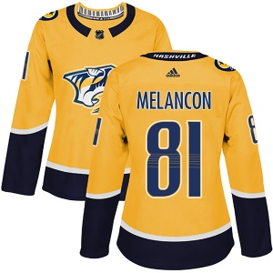 Women's T.J. Melancon Nashville Predators Authentic Home Jersey - Gold