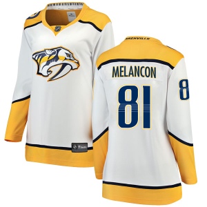 Women's T.J. Melancon Nashville Predators Breakaway Away Jersey - White