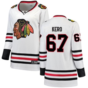 Women's Tanner Kero Chicago Blackhawks Breakaway Away Jersey - White