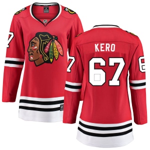 Women's Tanner Kero Chicago Blackhawks Home Breakaway Jersey - Red