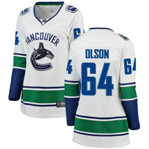 Women's Tate Olson Vancouver Canucks Breakaway Away Jersey - White