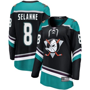 Women's Teemu Selanne Anaheim Ducks Breakaway Alternate Jersey - Black