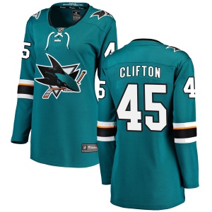 Women's Tim Clifton San Jose Sharks Breakaway Home Jersey - Teal