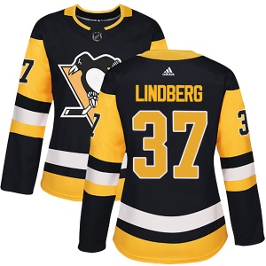 Women's Tobias Lindberg Pittsburgh Penguins Authentic Home Jersey - Black