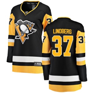 Women's Tobias Lindberg Pittsburgh Penguins Breakaway Home Jersey - Black