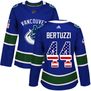 Women's Todd Bertuzzi Vancouver Canucks Authentic USA Flag Fashion Jersey - Blue