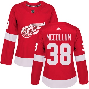 Women's Tom McCollum Detroit Red Wings Authentic Home Jersey - Red