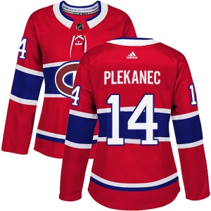 Women's Tomas Plekanec Montreal Canadiens Authentic Home Jersey - Red