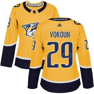 Women's Tomas Vokoun Nashville Predators Authentic Home Jersey - Gold