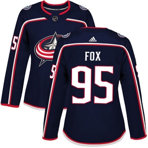 Women's Trent Fox Columbus Blue Jackets Authentic Home Jersey - Navy