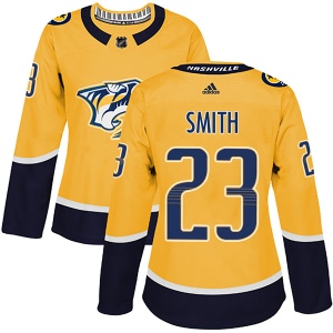 Women's Trevor Smith Nashville Predators Authentic Home Jersey - Gold