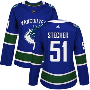 Women's Troy Stecher Vancouver Canucks Authentic Home Jersey - Blue