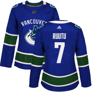 Women's Tuomo Ruutu Vancouver Canucks Authentic Home Jersey - Blue