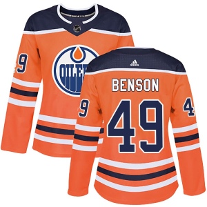 Women's Tyler Benson Edmonton Oilers Authentic r Home Jersey - Orange