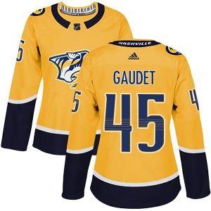 Women's Tyler Gaudet Nashville Predators Authentic Home Jersey - Gold