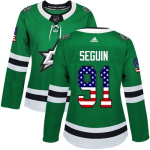 Women's Tyler Seguin Dallas Stars Authentic USA Flag Fashion Jersey - Green