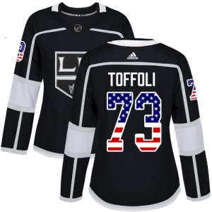 Women's Tyler Toffoli Los Angeles Kings Authentic USA Flag Fashion Jersey - Black