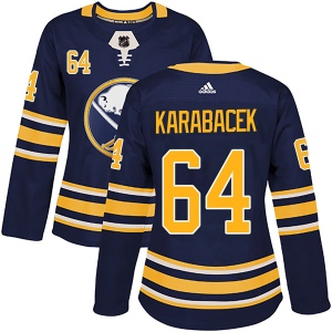 Women's Vaclav Karabacek Buffalo Sabres Authentic Home Jersey - Navy