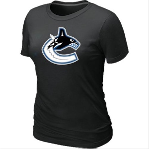 Women's Vancouver Canucks Big & Tall Logo T-Shirt - - Black