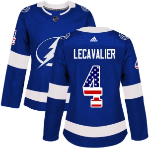 Women's Vincent Lecavalier Tampa Bay Lightning Authentic USA Flag Fashion Jersey - Blue