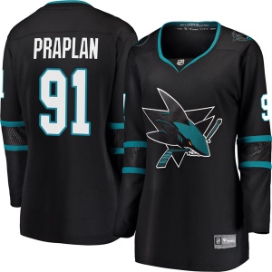 Women's Vincent Praplan San Jose Sharks Breakaway Alternate Jersey - Black