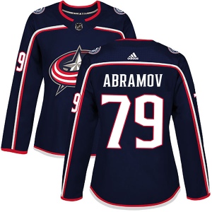 Women's Vitaly Abramov Columbus Blue Jackets Authentic Home Jersey - Navy