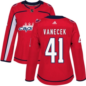 Women's Vitek Vanecek Washington Capitals Authentic Home Jersey - Red