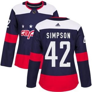 Women's Wayne Simpson Washington Capitals Authentic 2018 Stadium Series Jersey - Navy Blue