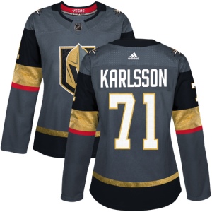 Women's William Karlsson Vegas Golden Knights Authentic Gray Home Jersey - Gold