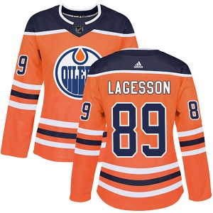 Women's William Lagesson Edmonton Oilers Authentic r Home Jersey - Orange