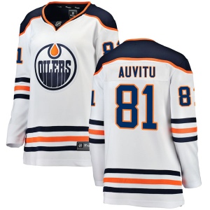 Women's Yohann Auvitu Edmonton Oilers Authentic Away Breakaway Jersey - White