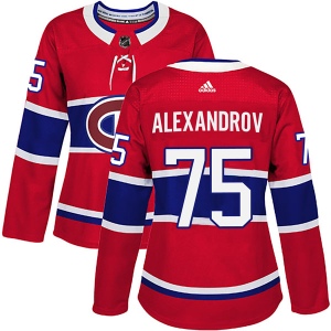 Women's Yury Alexandrov Montreal Canadiens Authentic Home Jersey - Red