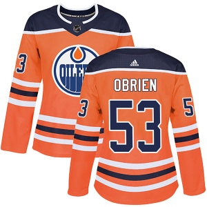 Women's Zach Obrien Edmonton Oilers Authentic r Home Jersey - Orange