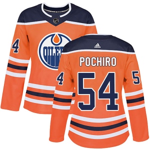 Women's Zach Pochiro Edmonton Oilers Authentic r Home Jersey - Orange