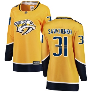 Women's Zachary Sawchenko Nashville Predators Breakaway Home Jersey - Yellow