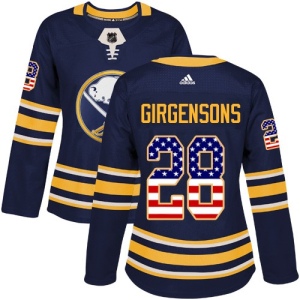 Women's Zemgus Girgensons Buffalo Sabres Authentic USA Flag Fashion Jersey - Navy Blue