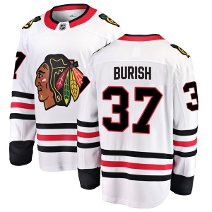 Youth Adam Burish Chicago Blackhawks Breakaway Away Jersey - White