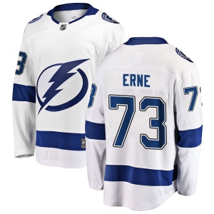 Youth Adam Erne Tampa Bay Lightning Breakaway Away Jersey - White