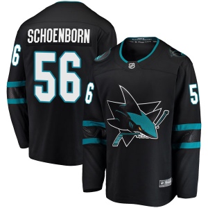 Youth Alex Schoenborn San Jose Sharks Breakaway Alternate Jersey - Black