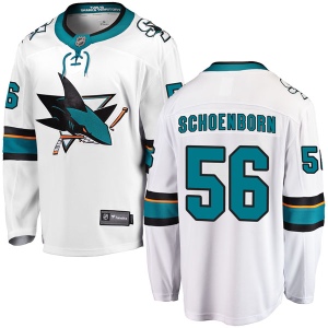 Youth Alex Schoenborn San Jose Sharks Breakaway Away Jersey - White