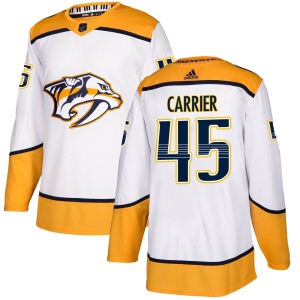 Youth Alexandre Carrier Nashville Predators Authentic Away Jersey - White