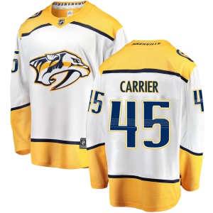 Youth Alexandre Carrier Nashville Predators Breakaway Away Jersey - White