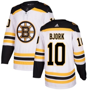 Youth Anders Bjork Boston Bruins Authentic Away Jersey - White