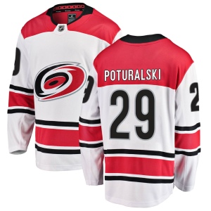 Youth Andrew Poturalski Carolina Hurricanes Breakaway Away Jersey - White