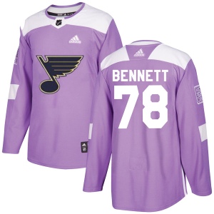 Youth Beau Bennett St. Louis Blues Authentic Hockey Fights Cancer Jersey - Purple