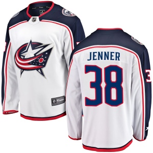 Youth Boone Jenner Columbus Blue Jackets Breakaway Away Jersey - White