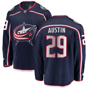 Youth Brady Austin Columbus Blue Jackets Breakaway Home Jersey - Navy